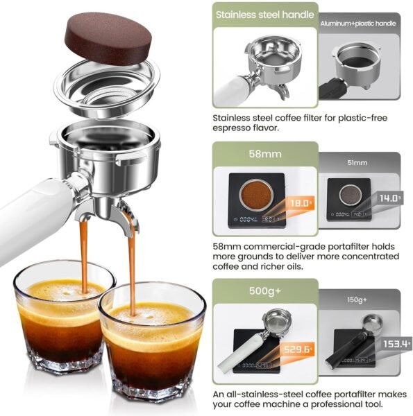 Gevi Commercial Espresso Machine, 20Bar Pressure Smart OPV System, 58mm Portafilter with Milk Frother for Home Brewing Gifting Gevi Commercial Espresso Machine, 20Bar Pressure Smart OPV System, 58mm Portafilter with Milk Frother for Home Brewing Gifting