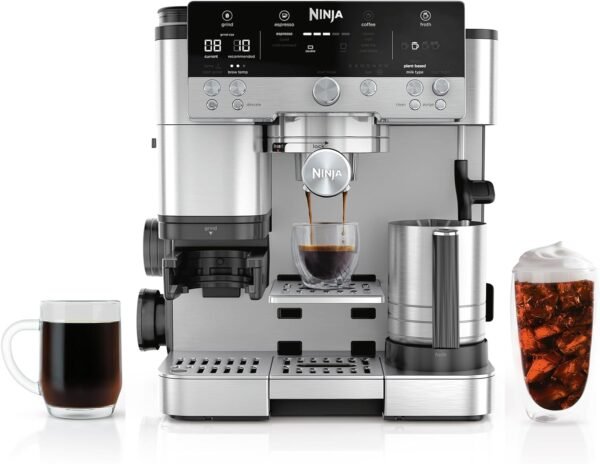 Ninja Luxe Café 3-in-1 Espresso, Drip Coffee and Cold Brew Machine | Integrated Coffee Grinder, Milk Frother, Assisted Tamper  Built-In Espresso Accessory Storage | Stainless Steel | ES601